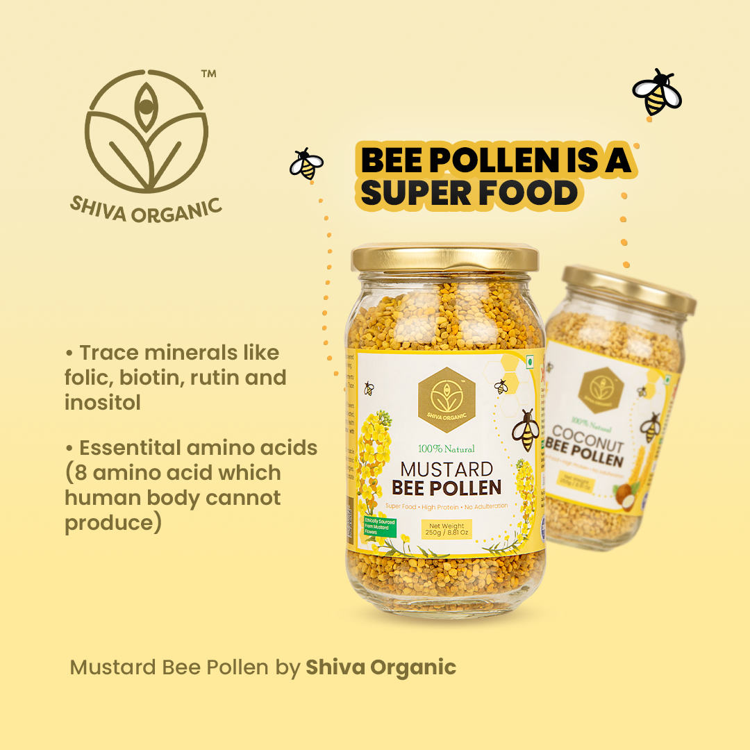 Mustard Bee Pollen 500g | Natural superfood | Shiva Organic