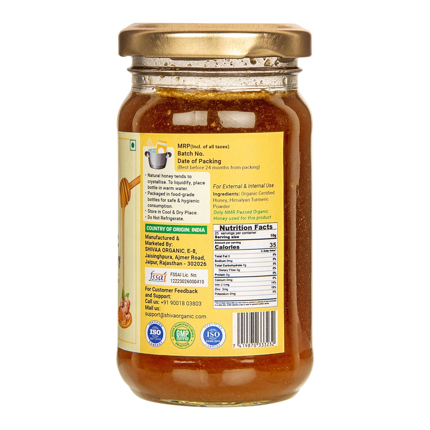 Haldi Honey | Turmeric infused Honey | Shiva Organic